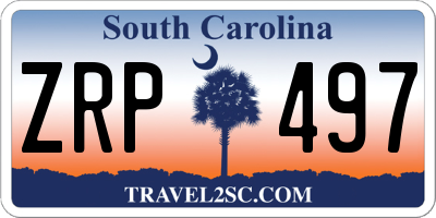 SC license plate ZRP497