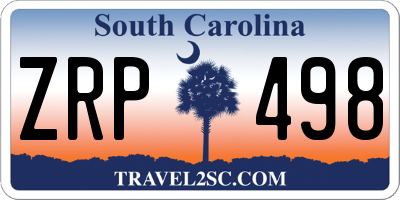 SC license plate ZRP498