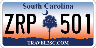 SC license plate ZRP501
