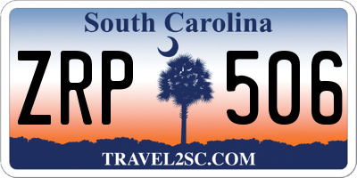 SC license plate ZRP506