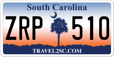 SC license plate ZRP510