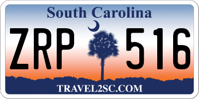 SC license plate ZRP516