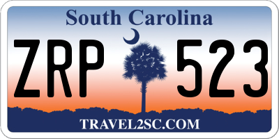 SC license plate ZRP523