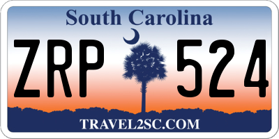 SC license plate ZRP524