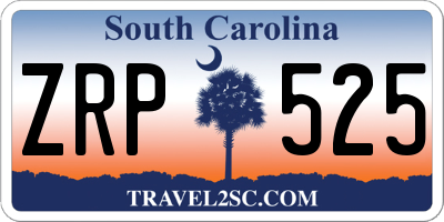 SC license plate ZRP525