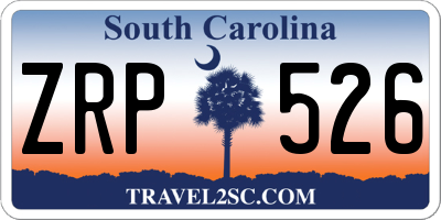 SC license plate ZRP526