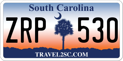 SC license plate ZRP530