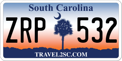 SC license plate ZRP532