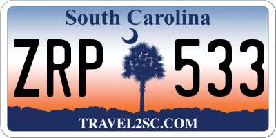 SC license plate ZRP533