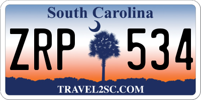 SC license plate ZRP534