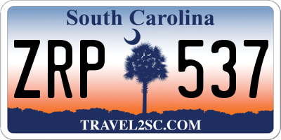 SC license plate ZRP537