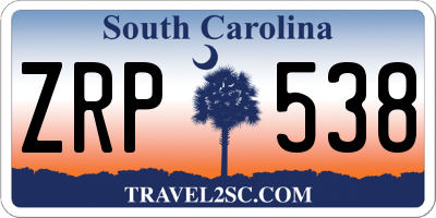 SC license plate ZRP538