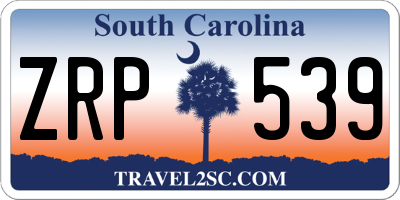 SC license plate ZRP539