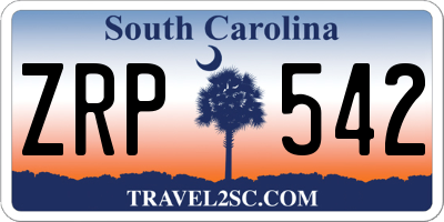 SC license plate ZRP542