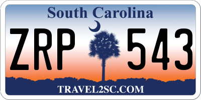 SC license plate ZRP543