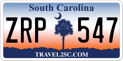 SC license plate ZRP547