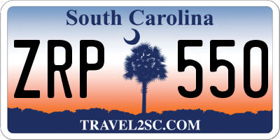 SC license plate ZRP550