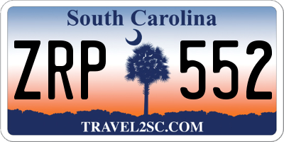 SC license plate ZRP552
