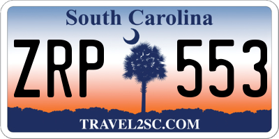 SC license plate ZRP553