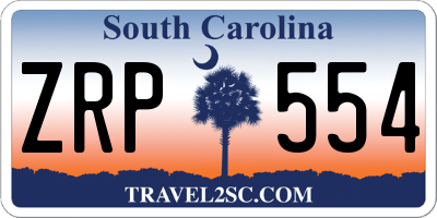 SC license plate ZRP554