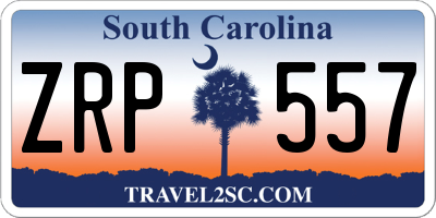 SC license plate ZRP557