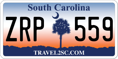 SC license plate ZRP559