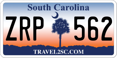 SC license plate ZRP562