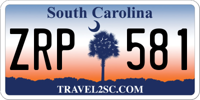 SC license plate ZRP581