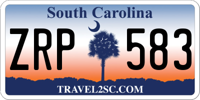 SC license plate ZRP583