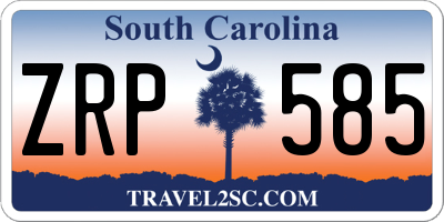 SC license plate ZRP585