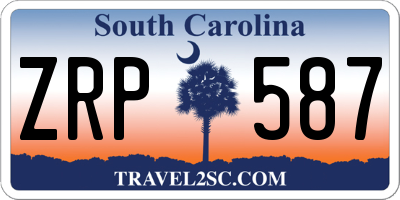 SC license plate ZRP587