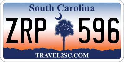 SC license plate ZRP596