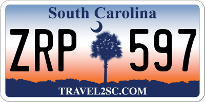 SC license plate ZRP597