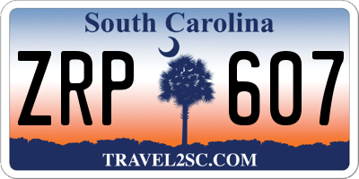 SC license plate ZRP607