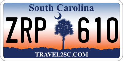SC license plate ZRP610