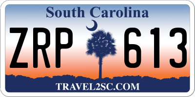 SC license plate ZRP613