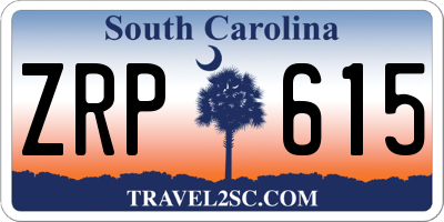 SC license plate ZRP615