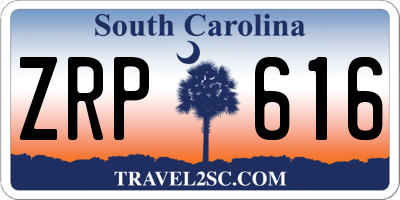 SC license plate ZRP616