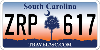 SC license plate ZRP617