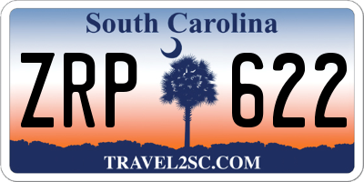 SC license plate ZRP622