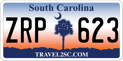 SC license plate ZRP623