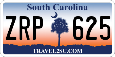 SC license plate ZRP625