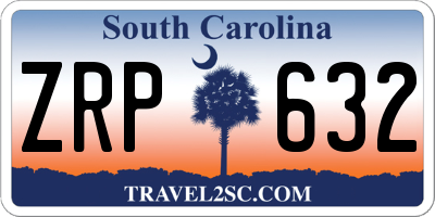 SC license plate ZRP632