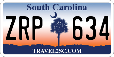 SC license plate ZRP634