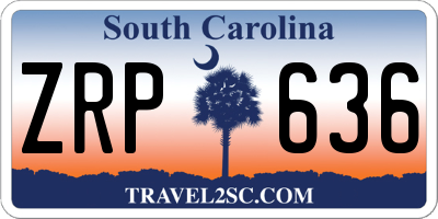 SC license plate ZRP636