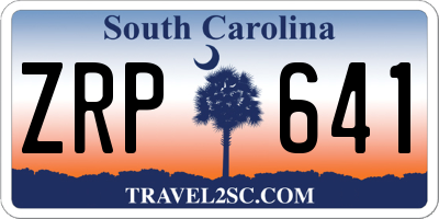 SC license plate ZRP641