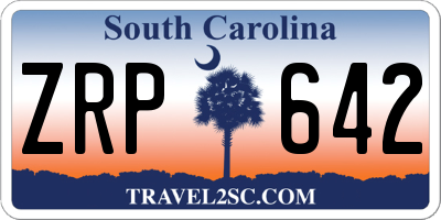 SC license plate ZRP642