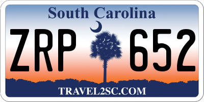 SC license plate ZRP652