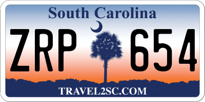 SC license plate ZRP654