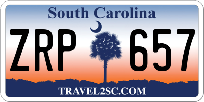 SC license plate ZRP657
